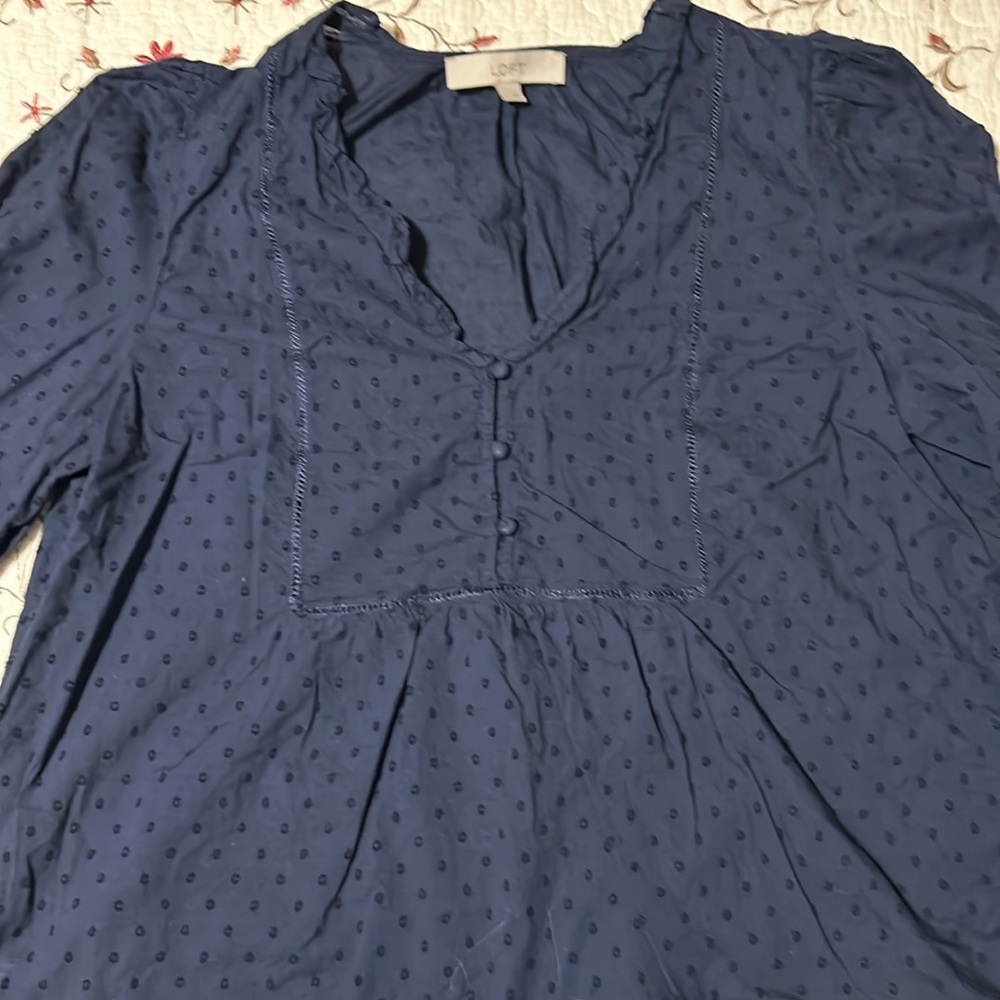 Navy blue casual top Ann Taylor Loft